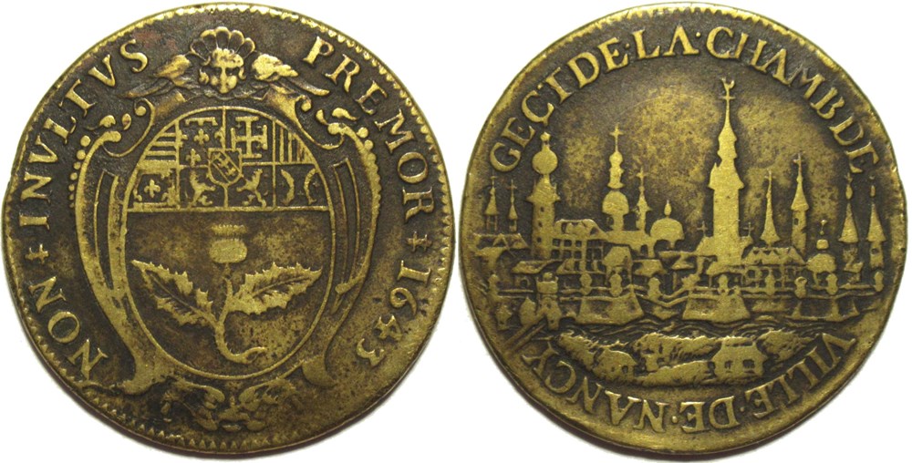 Charles IV de Lorraine - Jeton 1643, Ville de Nancy monnaies paranumismatique jetons poids charles iv de lorraine jeton 1643 ville de nancy