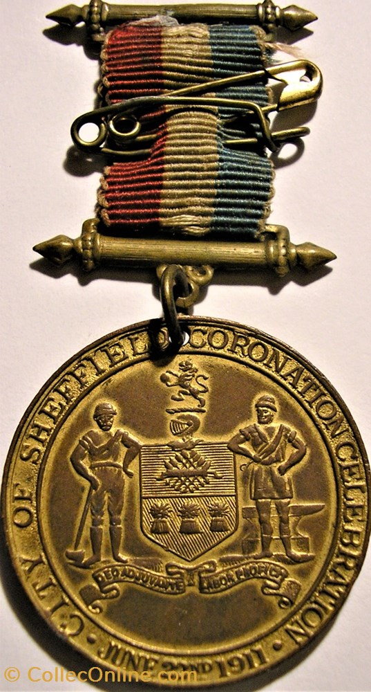 medaille royaume uni george v mary 1911 coronation gilt medal city of sheffield england
