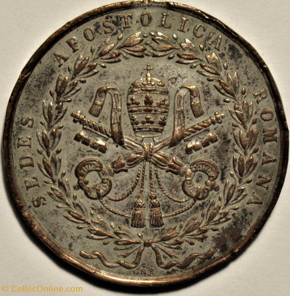 Pape Pie IX - Restitution des Armes Pontificales, 1849 medailles etat la cite du vatican pape pie ix restitution des armes pontificales 1849