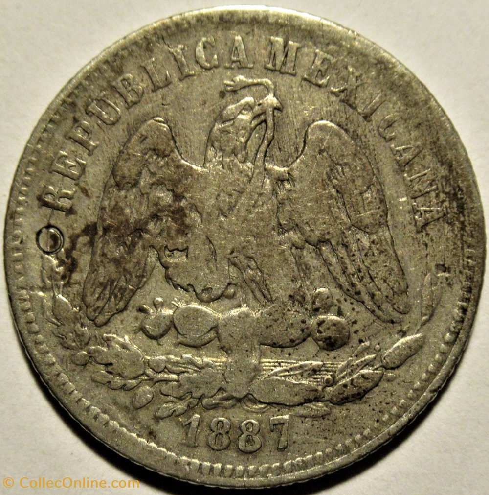 monnaies monde mexique mexico 25 centavos 1887 mo