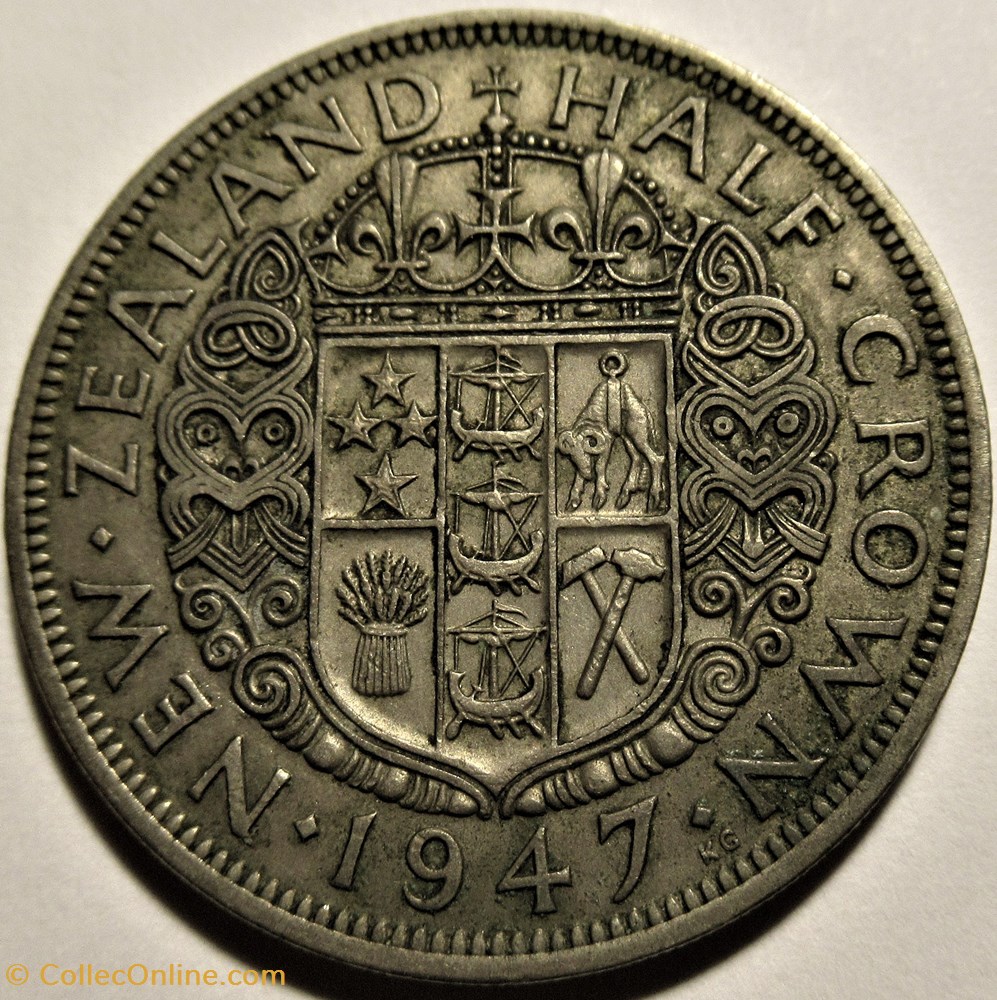 George VI - Half Crown 1947 - New Zealand 3 monnaies monde nouvelle zelande george vi half crown 1947 new zealand
