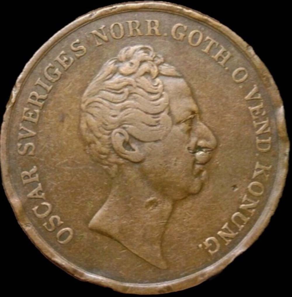 Sweden - Oscar I - 2 Skilling Banco 1854 monnaies monde suede sweden oscar i 2 skilling banco 1854