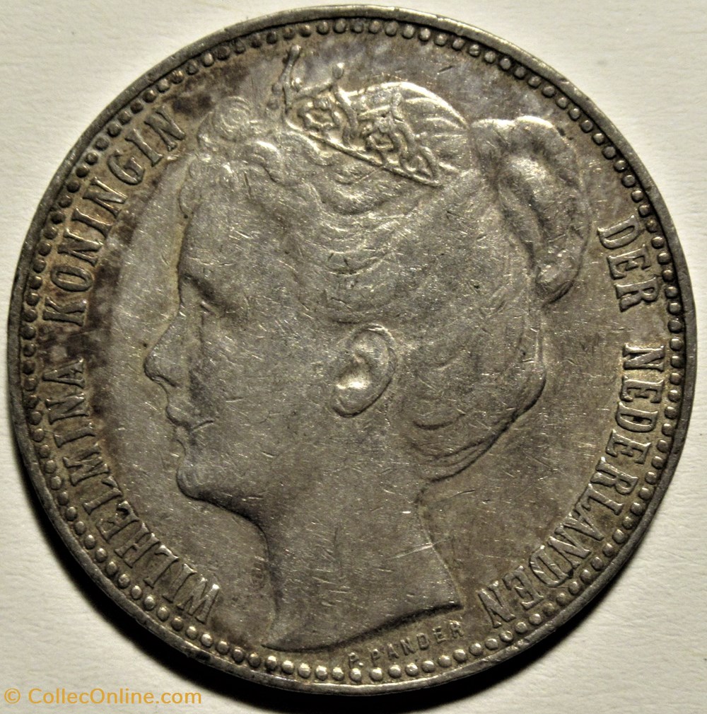 Wilhelmina of Nederland - 1 Gulden 1901 4 monnaies monde pays bas wilhelmina of nederland 1 gulden 1901