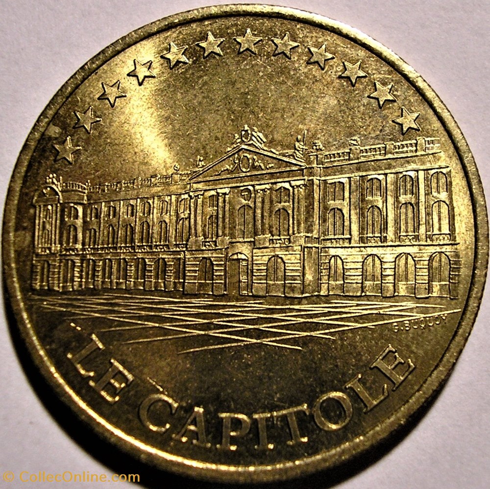 Capitole de Toulouse - Monnaie Temporaire 1 Euro 1998 2 monnaies paranumismatique jetons poids capitole de toulouse monnaie temporaire 1 euro 1998