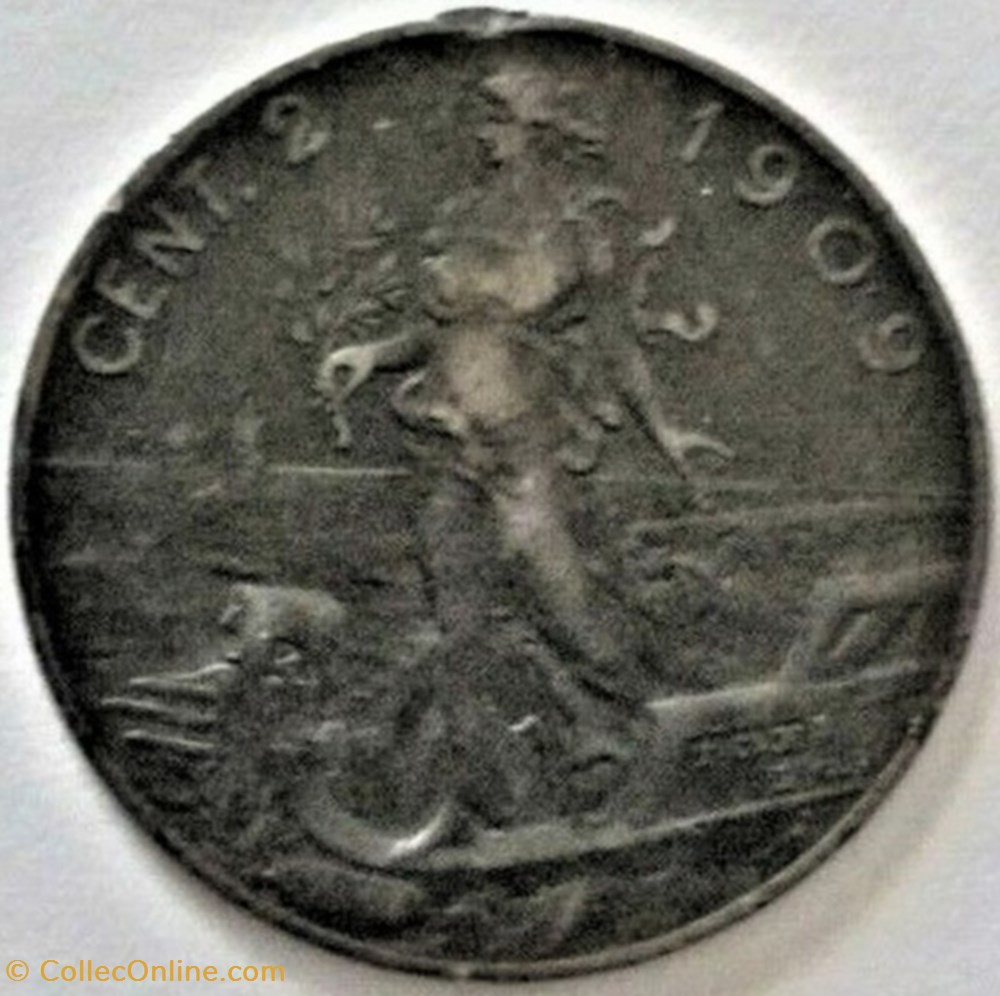 monnaies monde italie 1909 regno italia 2 centesimi roma vittorio emanuele iii