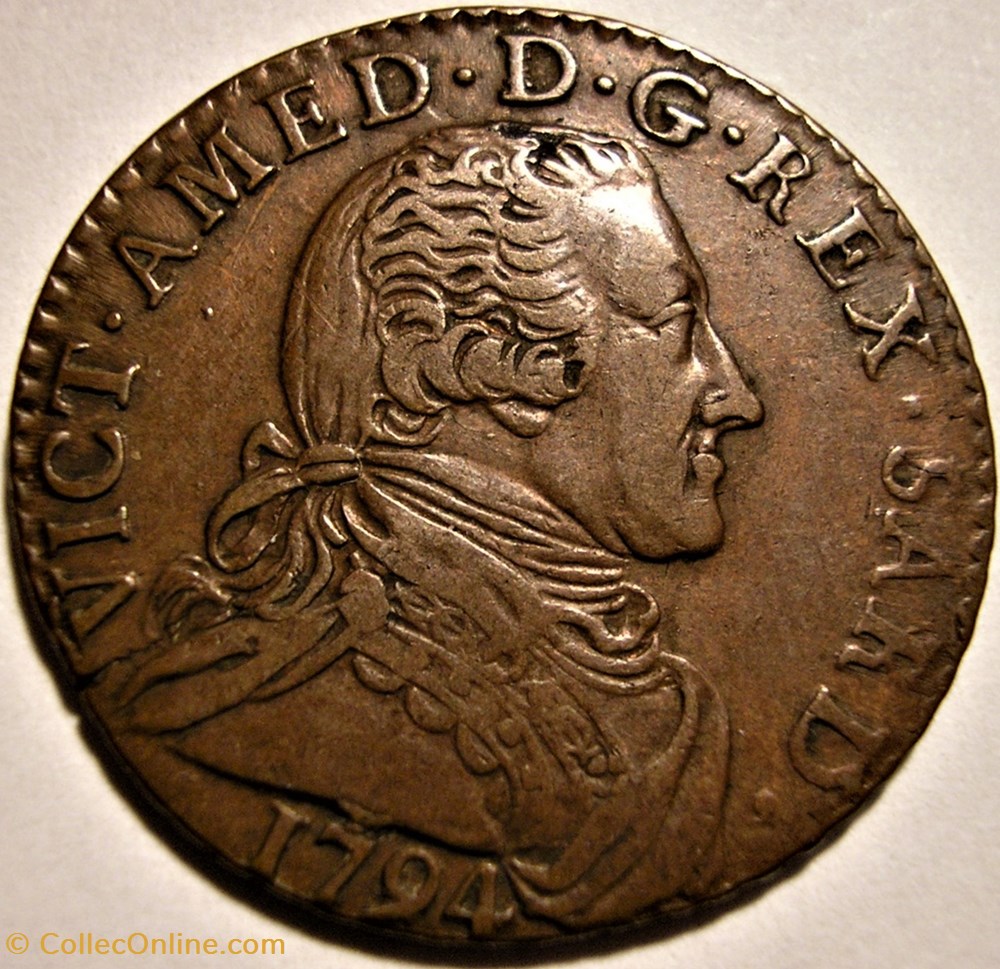 monnaies monde italie 1794 royaume de sardaigne 5 soldi victor amedee iii de savoie