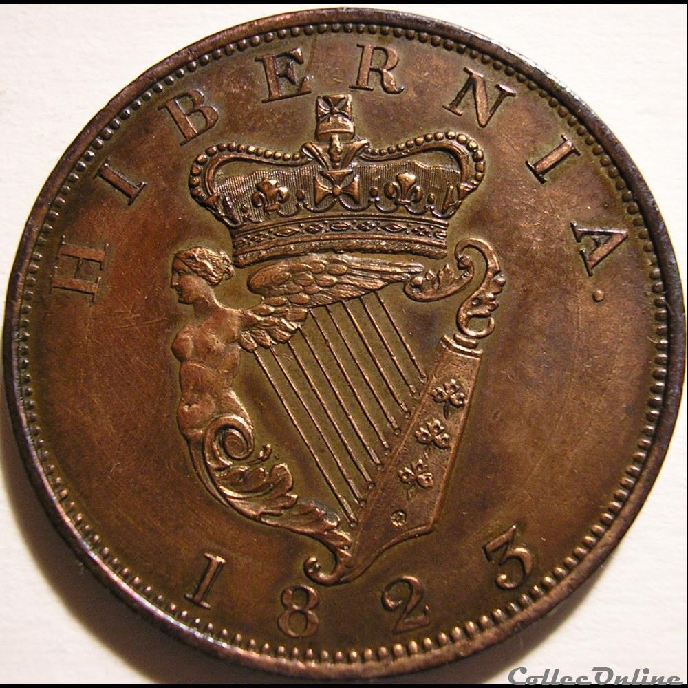 George IV - 1 Penny 1823 Ireland monnaie monde royaume uni george iv 1 penny 1823 ireland