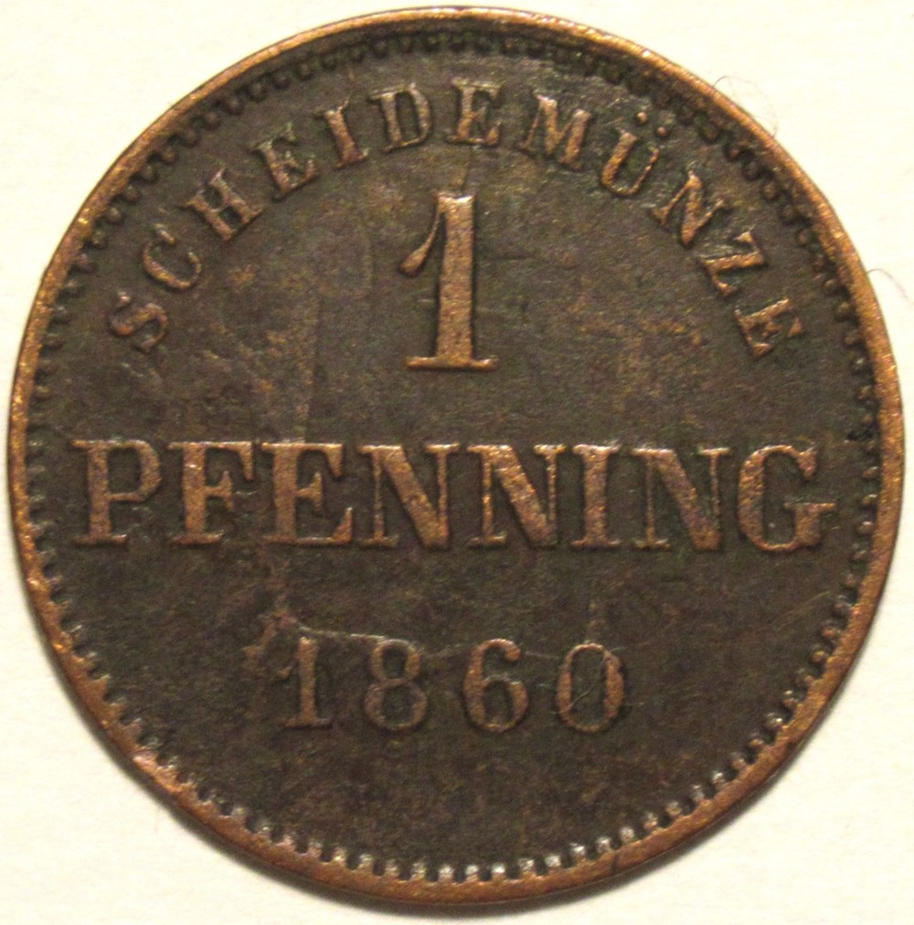 Maximilian II - 1 Pfenning 1860 - Kingdom of Bavaria monnaies europe medievale saint empire romain germanique maximilian ii 1 pfenning 1860 kingdom of bavaria