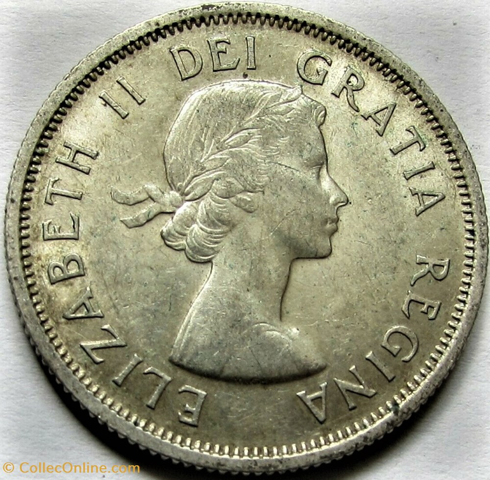 Elizabeth II - 25 Cents 1955 (ex.2) monnaies monde canada elizabeth ii 25 cents 1955 ex 2