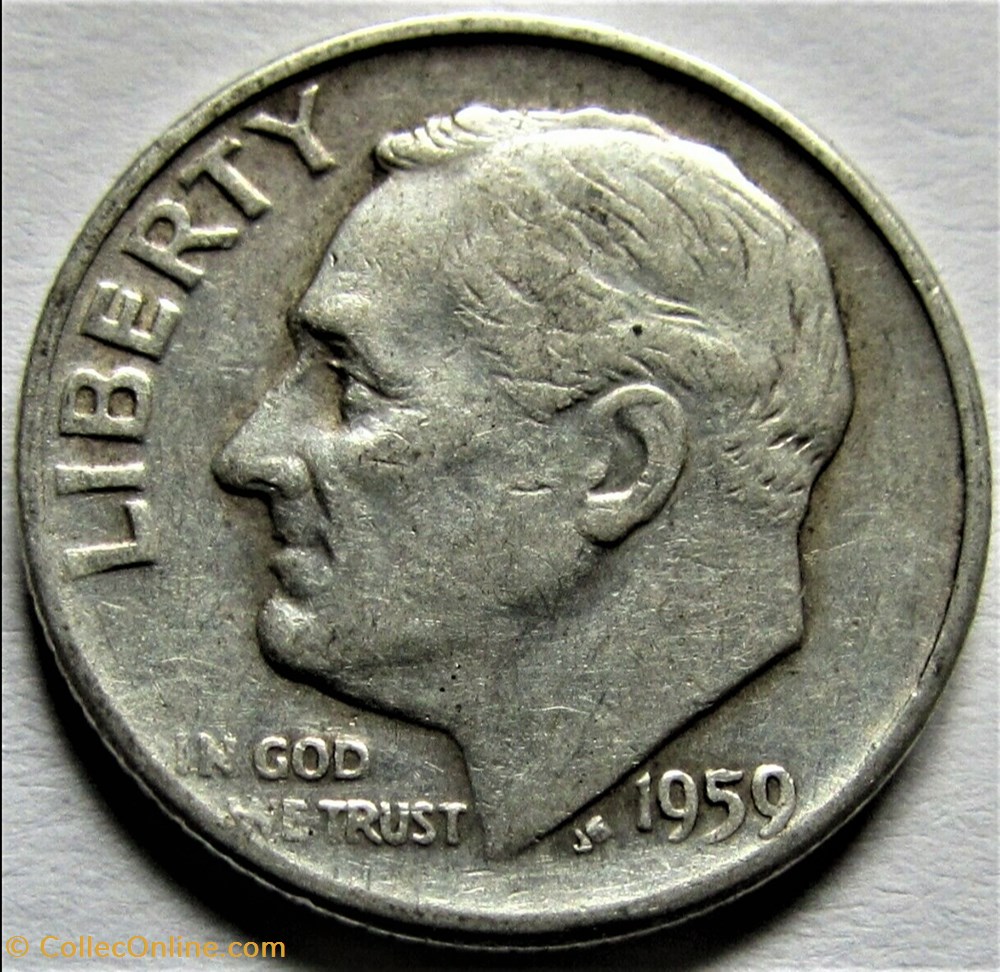 1959 Denver Dime monnaies monde etats unis 1959 denver dime