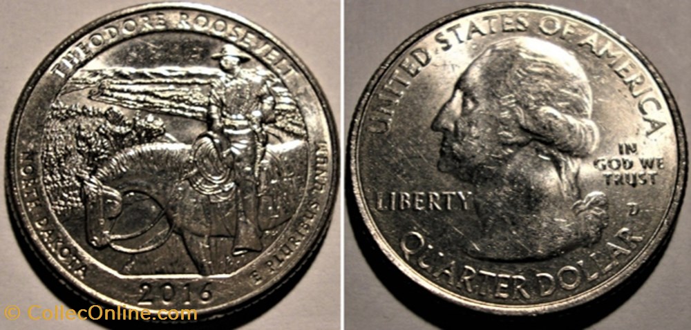 T. Roosevelt Park - 2016 D Quarter Dollar - North Dakota State monnaie monde etat uni t roosevelt park 2016 d quarter dollar north dakota state