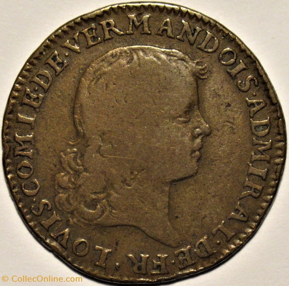 monnaies paranumismatique jetons poids louis de vermandois amiral de france jeton de la marine 1680