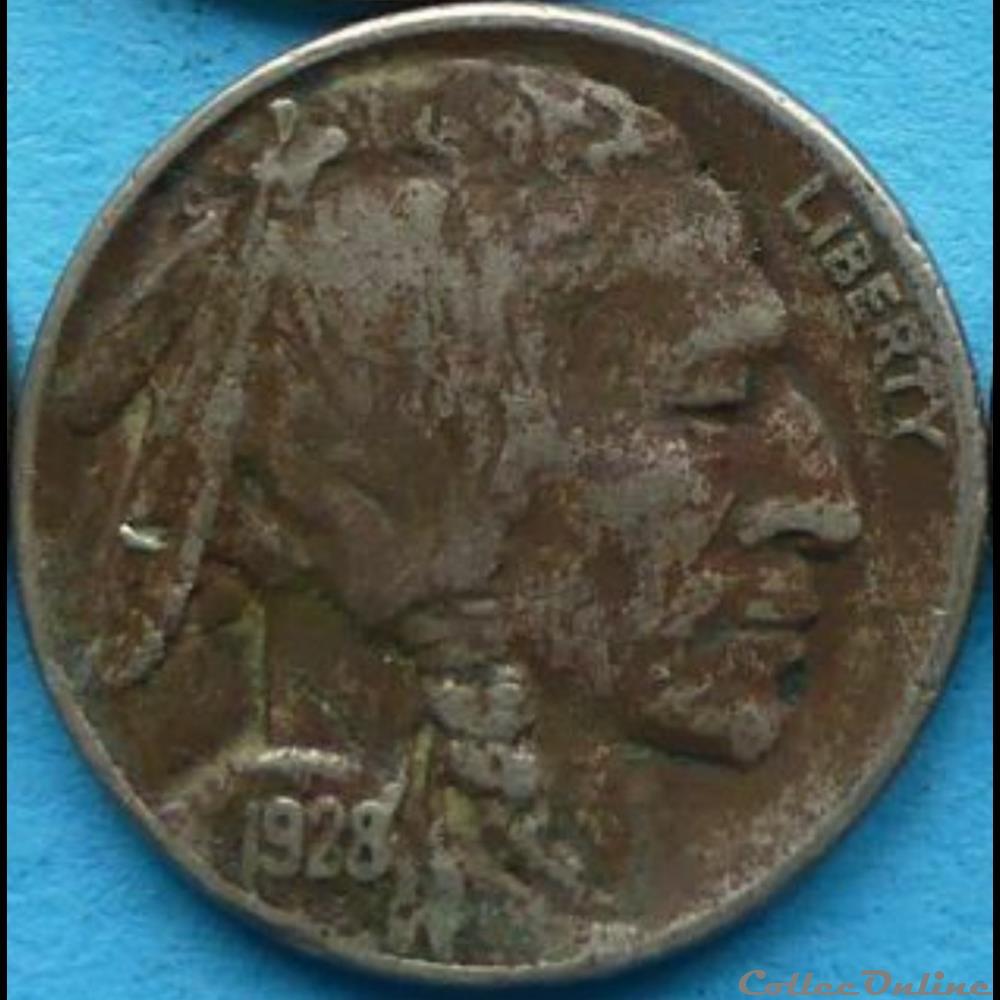 1928 5 Cents - Error monnaie monde etat uni 1928 5 cents error
