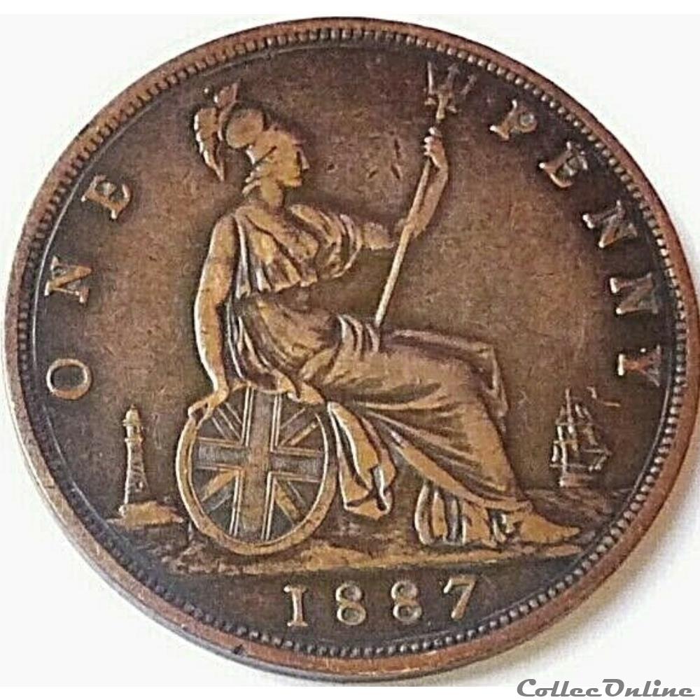 Victoria - One Penny 1887 - Kingdom of Great Britain monnaie monde royaume uni victoria one penny 1887 kingdom of great britain