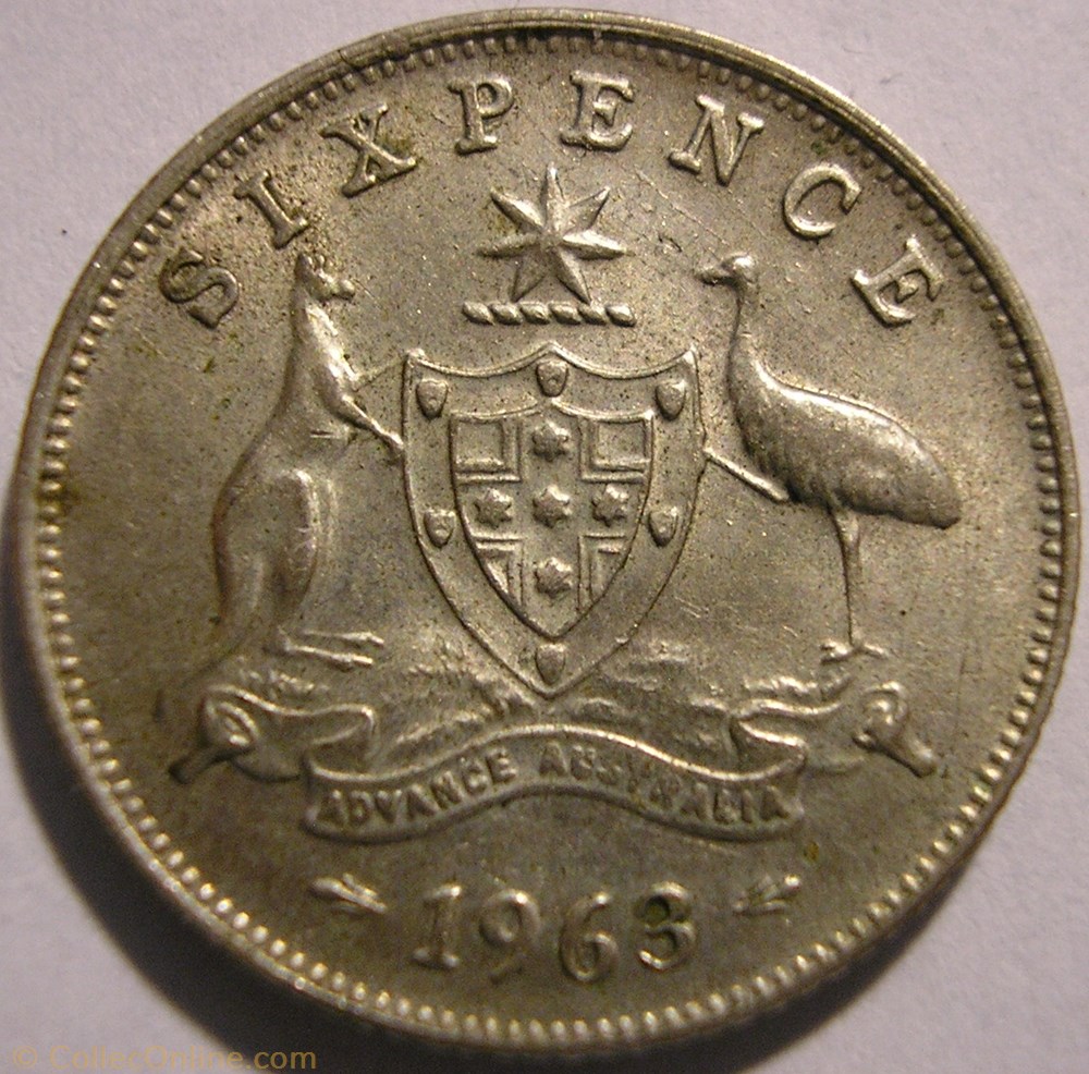 Elizabeth II - 6 Pence 1963 - Australia monnaie monde australie elizabeth ii 6 pence 1963 australia