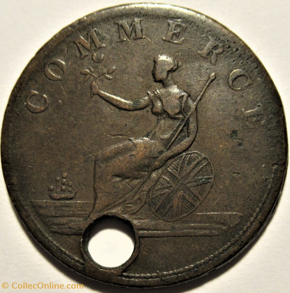 monnaies monde canada marquis wellington halfpenny token 1813 commerce