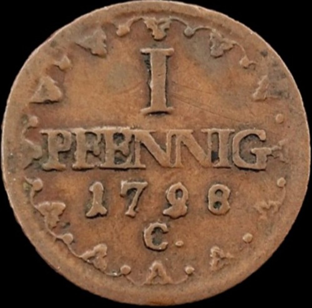 monnaies europe medievale saint empire romain germanique friedrich august iii 1 pfennig 1798 electorate of saxony