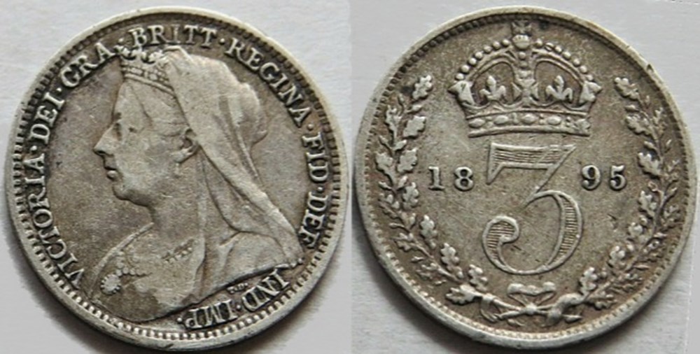 Victoria - 3 pence 1895 - Kingdom of Great Britain monnaies monde royaume uni victoria 3 pence 1895 kingdom of great britain