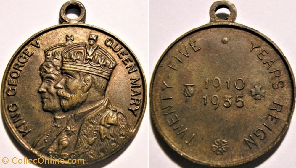 George V & Mary - 1935 Silver Jubilee, UK medaille royaume uni george v mary 1935 silver jubilee uk