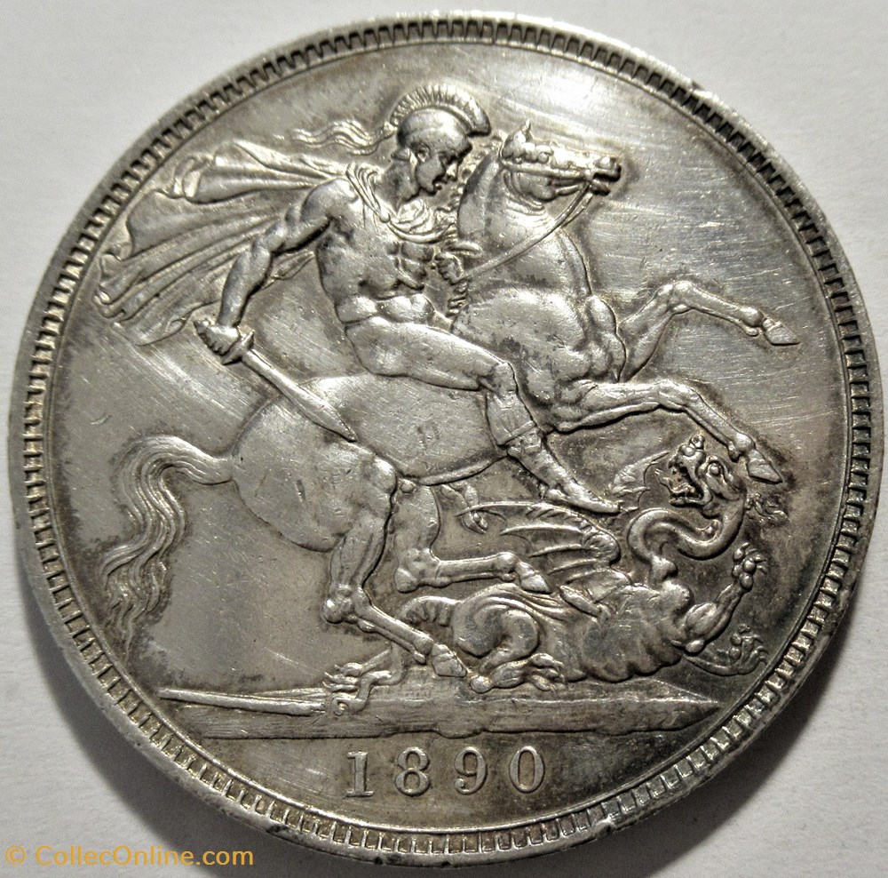 Victoria - One Crown 1890 - Kingdom of Great Britain 5 monnaies monde royaume uni victoria one crown 1890 kingdom of great britain