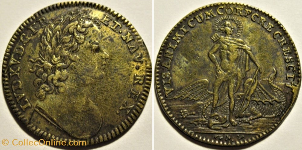 ca.1718 Louis XV - Jeton "les progrès du Roi" monnaies jetons mereaux ca 1718 louis xv jeton les progres du roi