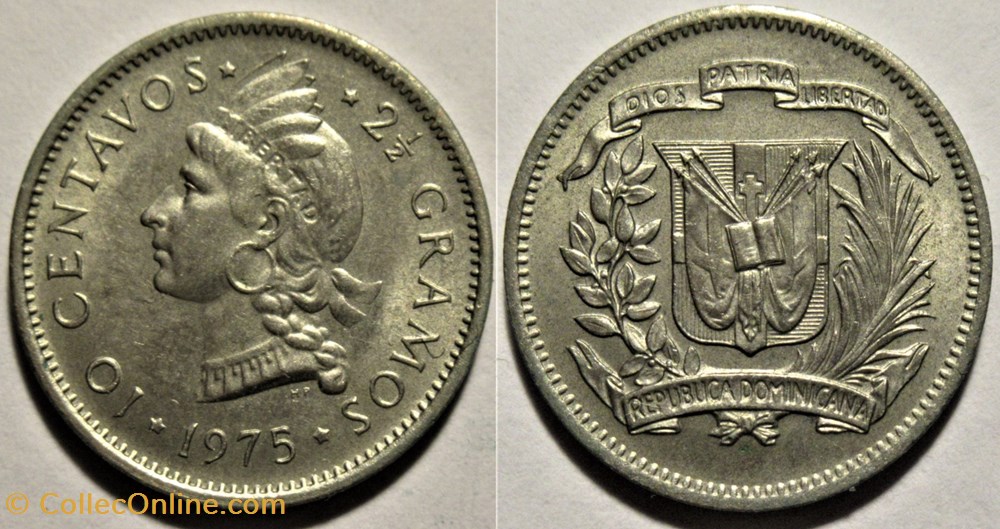 Dominican Republic - 10 Centavos 1975 monnaies monde dominique dominican republic 10 centavos 1975