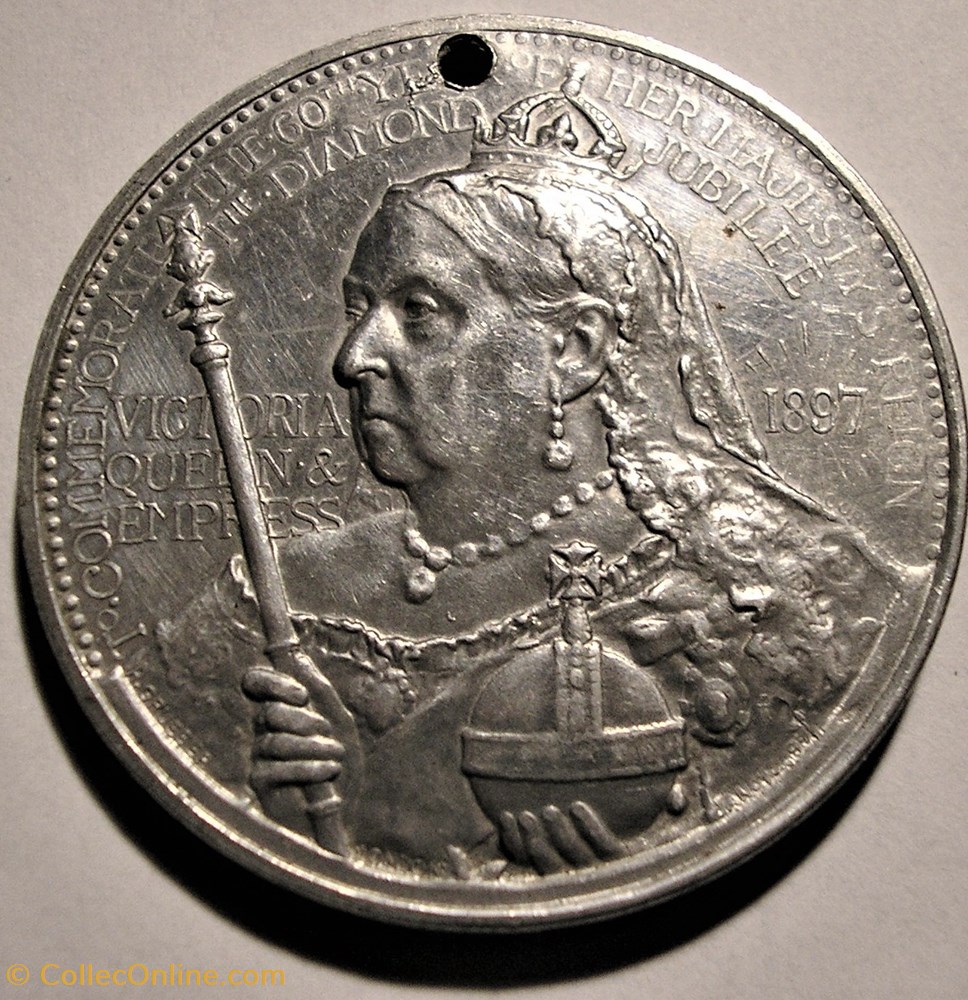 Victoria - 1897 Diamond Jubilee Medal - Epps's Cocoa, UK 2 monnaie jeton mereaux victoria 1897 diamond jubilee medal epps cocoa uk