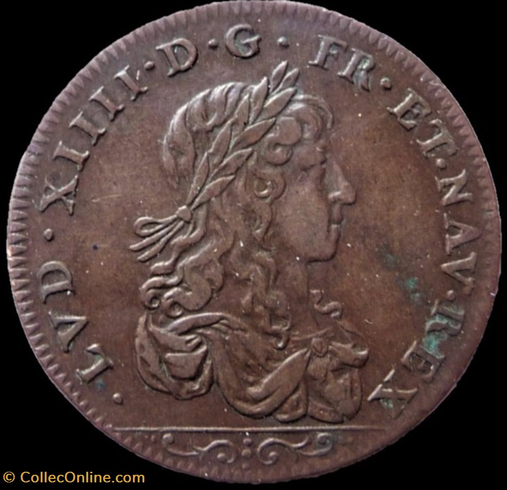 Louis XIV - c.1650, Jeton "HOC SYDERE LILIA FLORENT" (var) monnaies paranumismatique jetons poids louis xiv c 1650 jeton hoc sydere lilia florent var