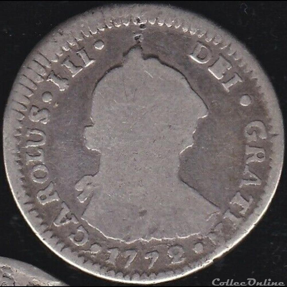 Guatemala - 1 Real 1772 G P - Carlos III de España monnaies monde guatemala 1 real 1772 g p carlos iii de espana