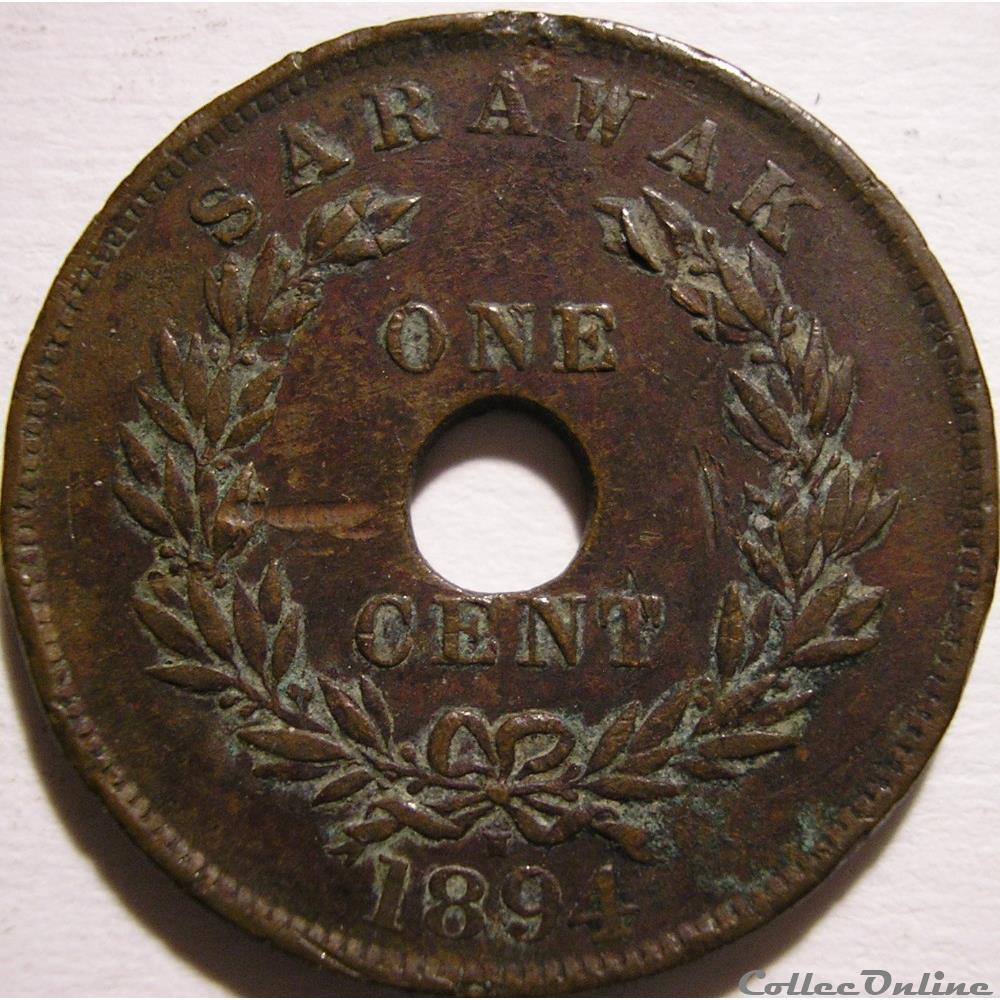 Charles Brooke - One Cent 1894 monnaie monde malaisie charles brooke one cent 1894