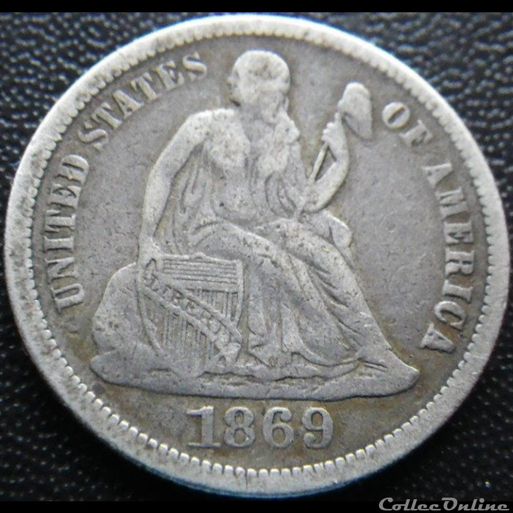 monnaie monde etat uni 1869 dime 10 cents