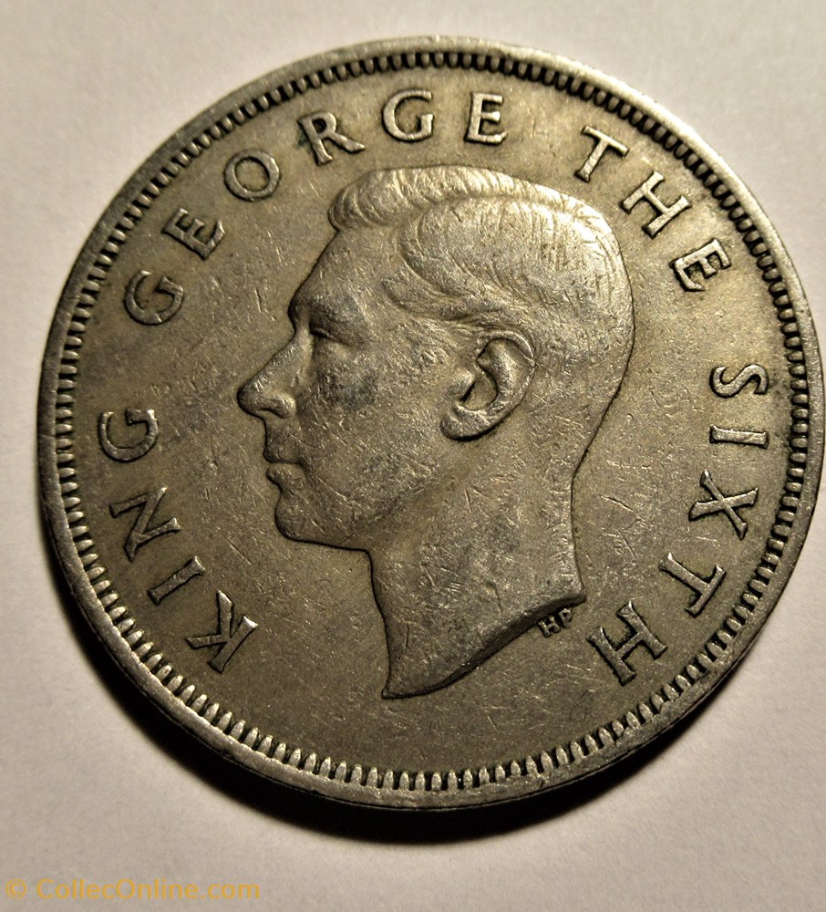 George VI - Half Crown 1948 - New Zealand 2 monnaies monde nouvelle zelande george vi half crown 1948 new zealand
