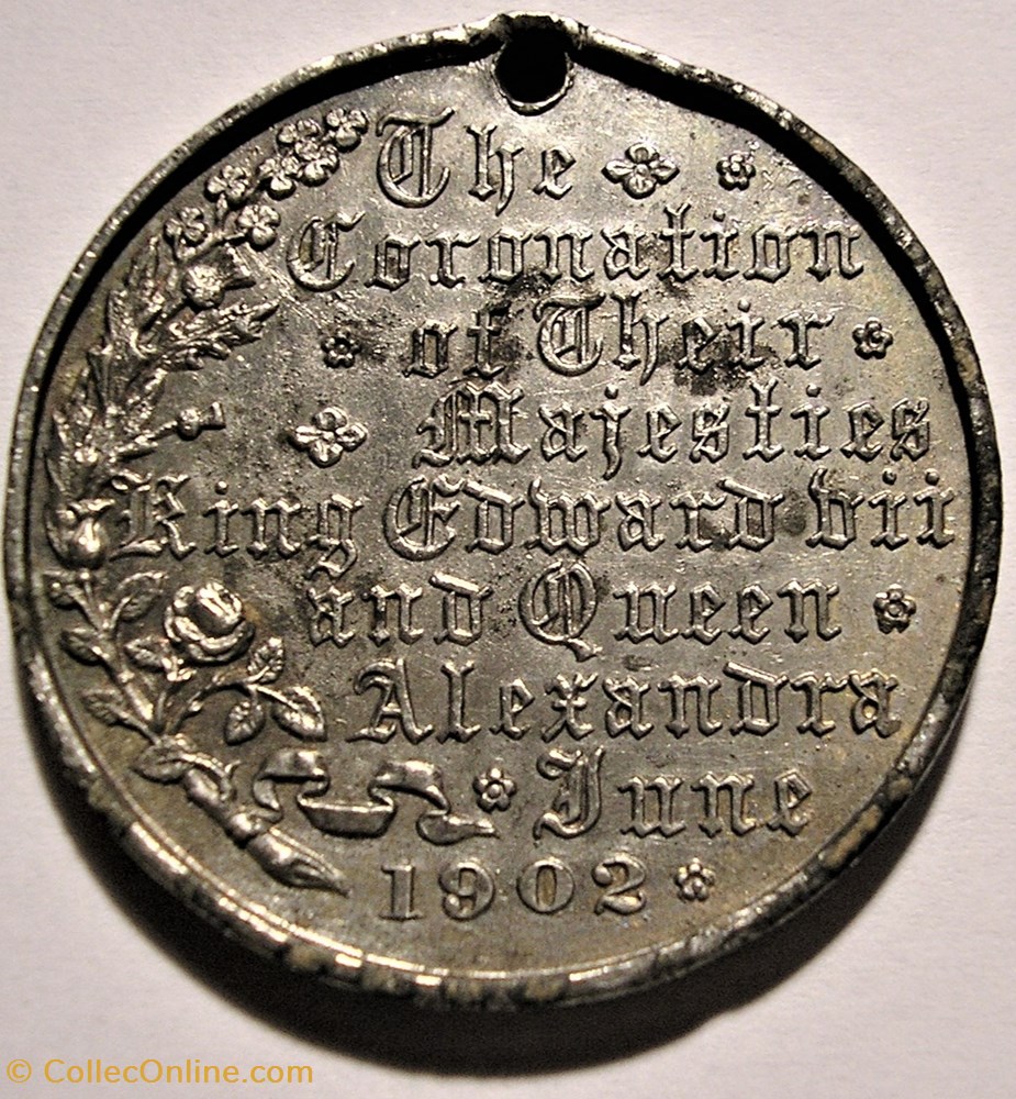 Edward VII & Alexandra - 1902 Coronation, Gothic Medallion- UK 3 medaille royaume uni edward vii alexandra 1902 coronation gothic medallion uk