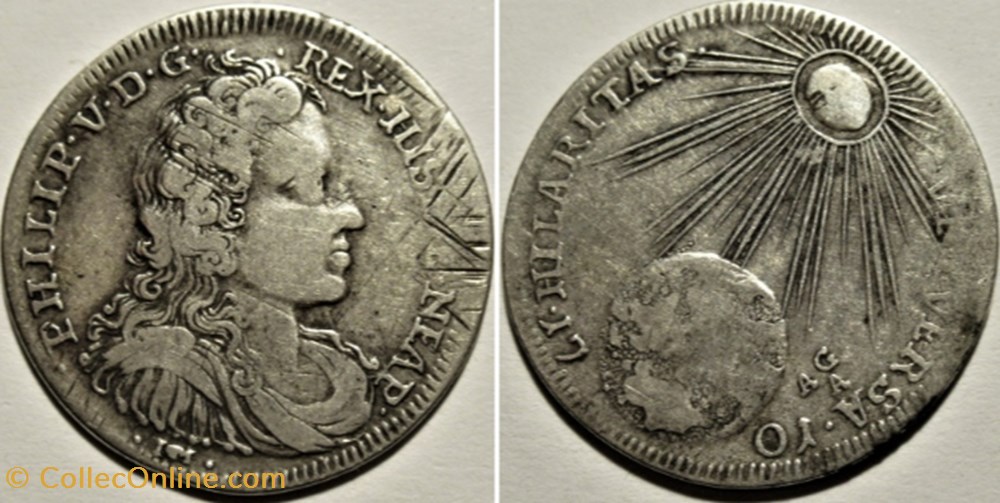 1701 Regno di Napoli 1 Tari - Filippo V di Borbone monnaies europe medievale royaume de naples 1701 regno di napoli 1 tari filippo v di borbone