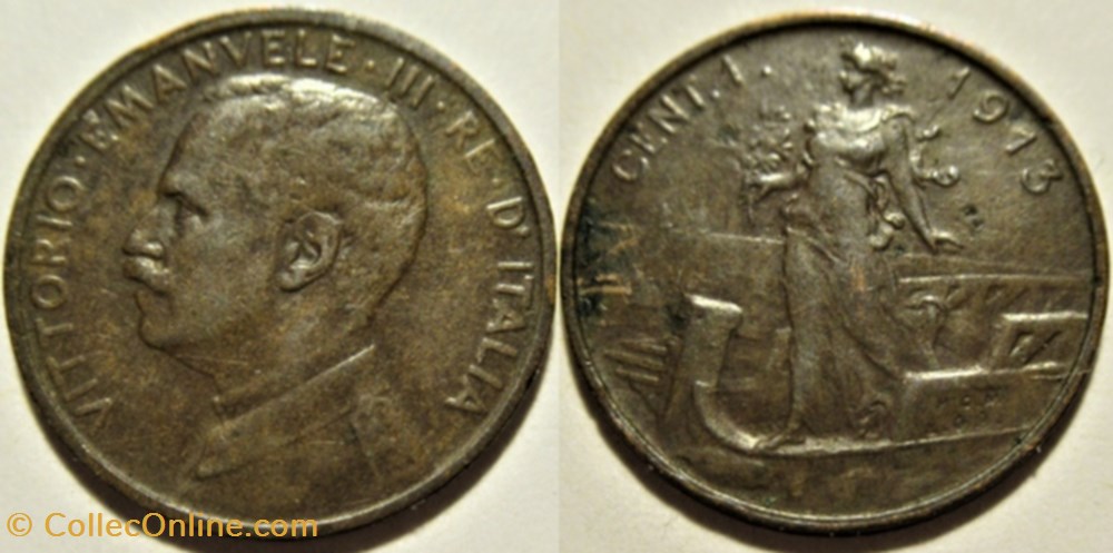 1913 Regno d'Italia, Centesimo, Roma - Vittorio Emanuele III (ex.2) monnaies monde italie 1913 regno italia centesimo roma vittorio emanuele iii ex 2