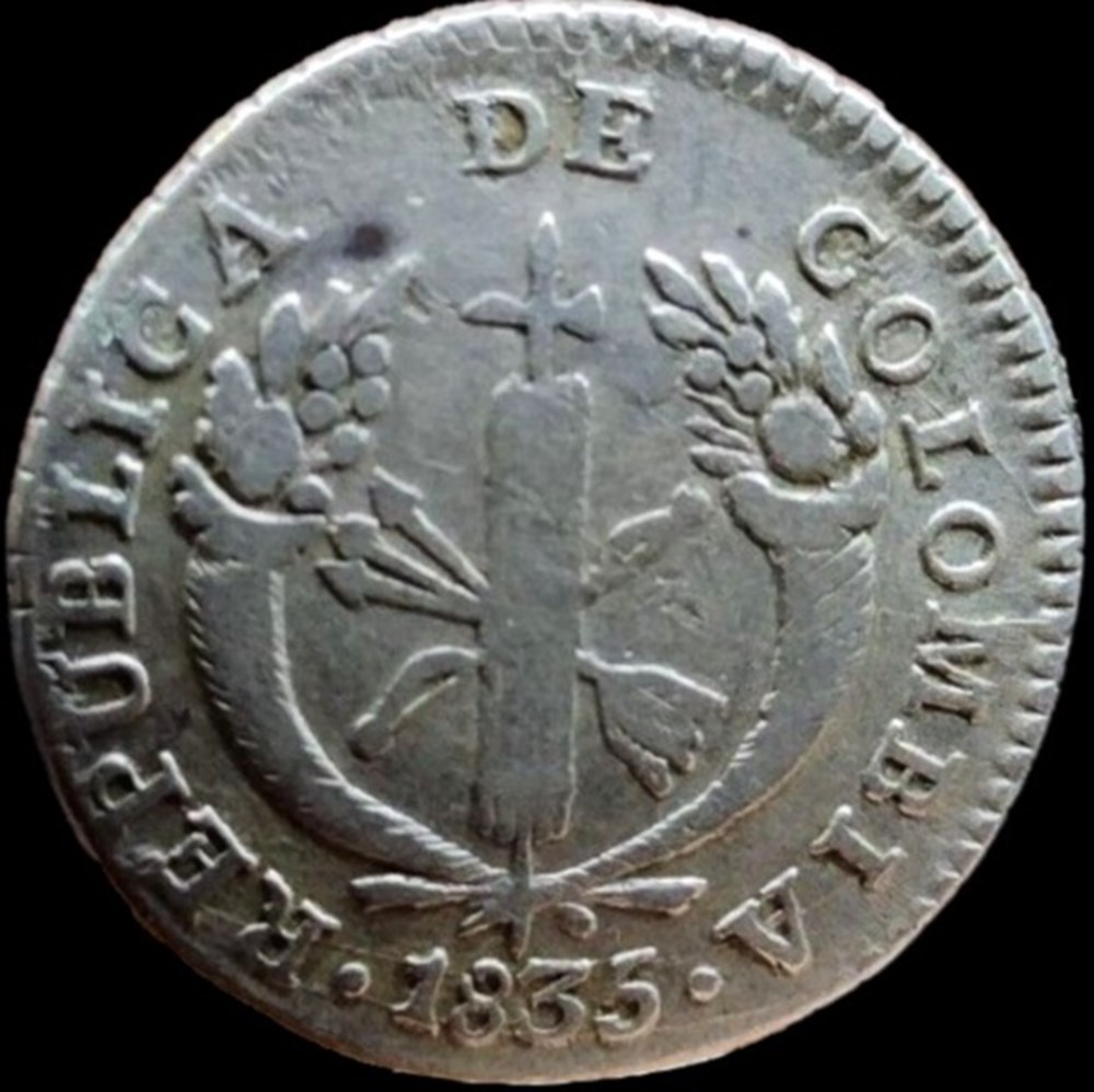 1 Real 1835 Bogota monnaies monde colombie 1 real 1835 bogota