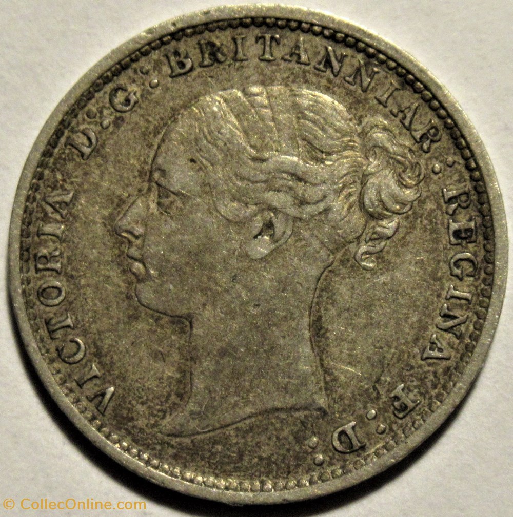 Victoria - 3 Pence 1886 - Kingdom of Great Britain 2 monnaies monde royaume uni victoria 3 pence 1886 kingdom of great britain