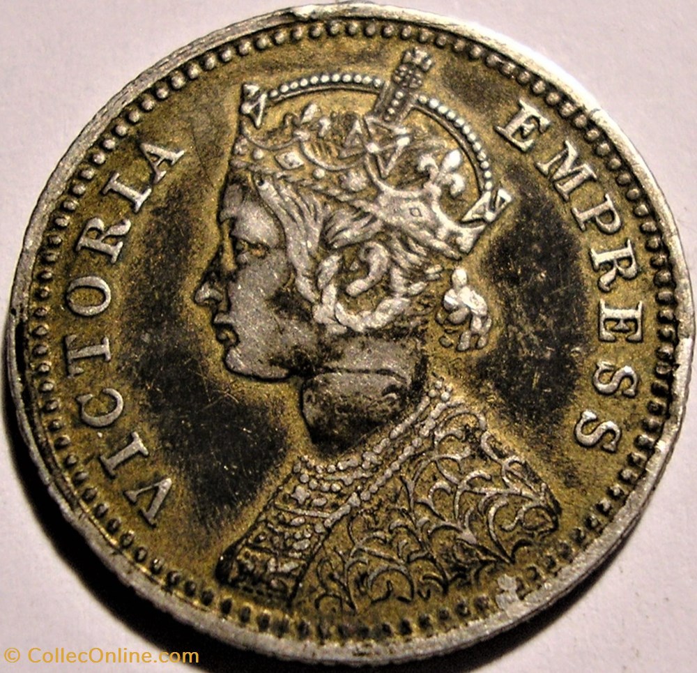 Victoria - 1/4 Rupee 1896 Calcutta - British India monnaie monde inde victoria 1 4 rupee 1896 calcutta british india
