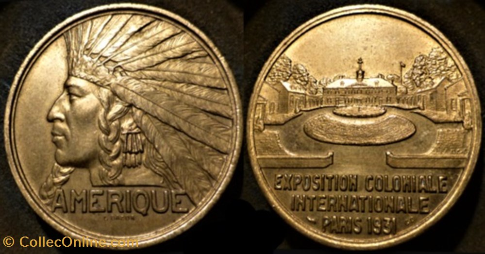 medailles france exposition coloniale internationale 1931 medaille amerique
