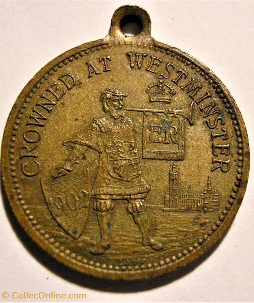 Edward VII & Alexandra - Medalet Lauer, the Crowning at Westminster in 1902, UK 3 monnaie jeton mereaux edward vii alexandra medalet lauer the crowning at westminster in 1902 uk