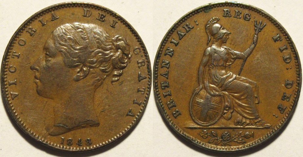 Victoria - One Farthing 1848 - Kingdom of Great Britain monnaies monde royaume uni victoria one farthing 1848 kingdom of great britain