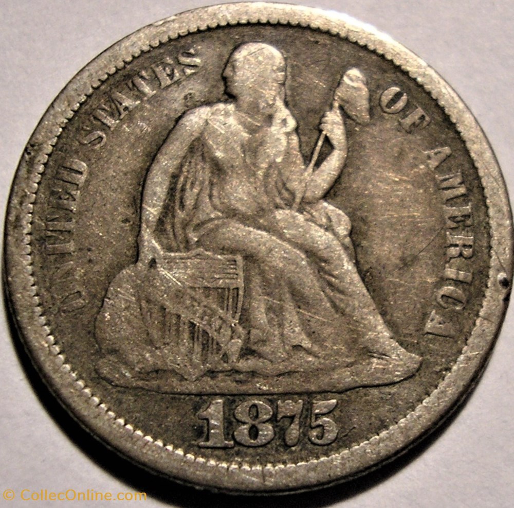 monnaie monde etat uni 1875 s below dime 10 cents