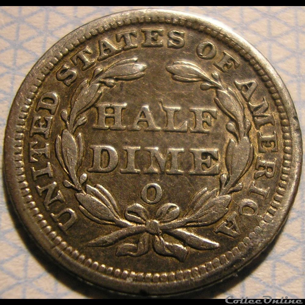 1858 o Half Dime 2 monnaies monde etats unis 1858 o half dime