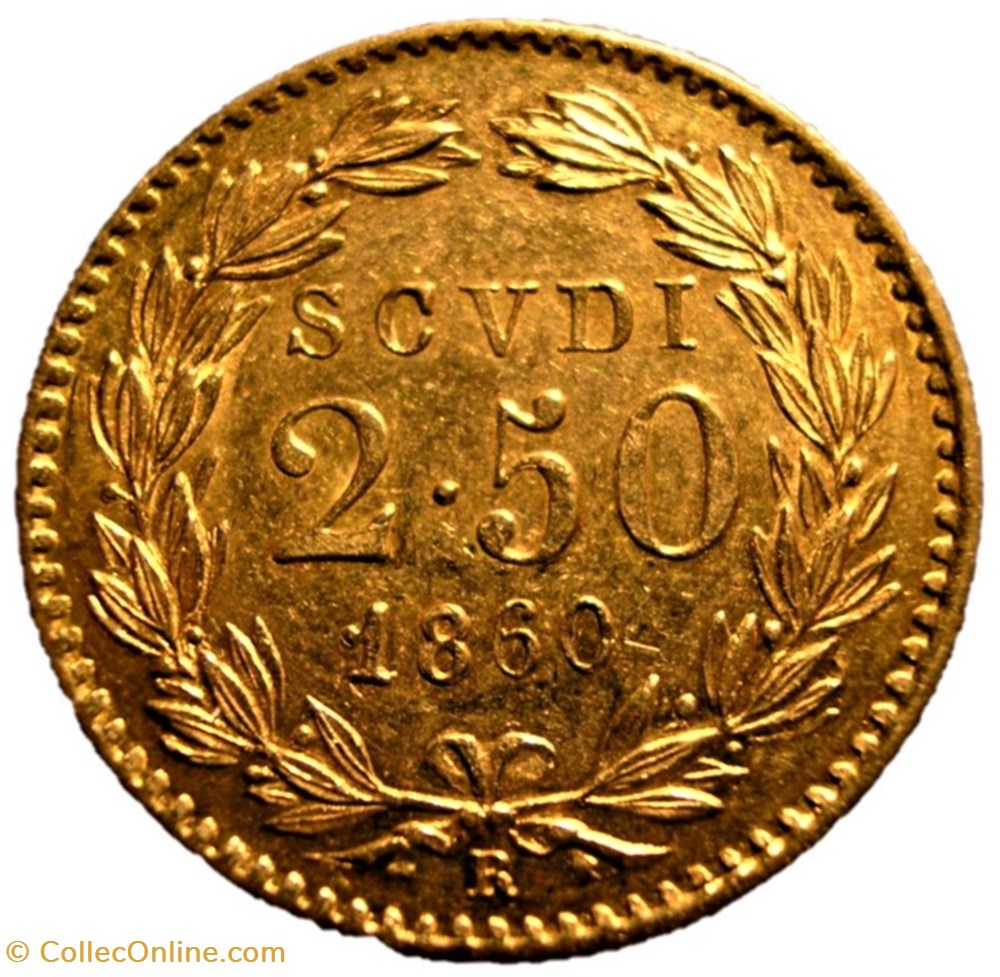 Pio IX, Papa - 2.5 Scudo 1860, Anno XV - Vaticano 2 monnaies monde pio ix papa 2 5 scudo 1860 anno xv vaticano