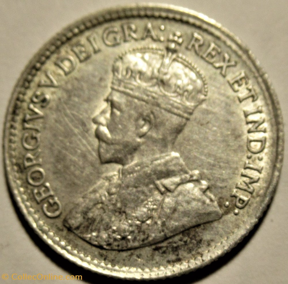 George V - 5 Cents 1920 (ex.2) 2 monnaies monde canada george v 5 cents 1920 ex 2