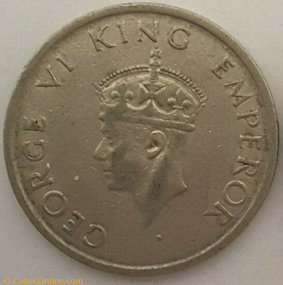 George VI - Half Rupee 1947 Bombay - British India monnaie monde inde george vi half rupee 1947 bombay british india
