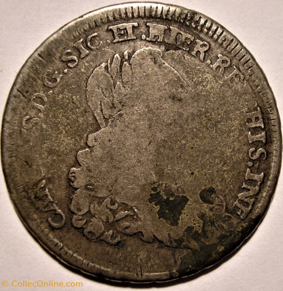 1735 Royaume de Sicile 6 Tari - Carlo V (III of Spain) Coronation, Palermo monnaies europe medievale 1735 royaume de sicile 6 tari carlo v iii of spain coronation palermo