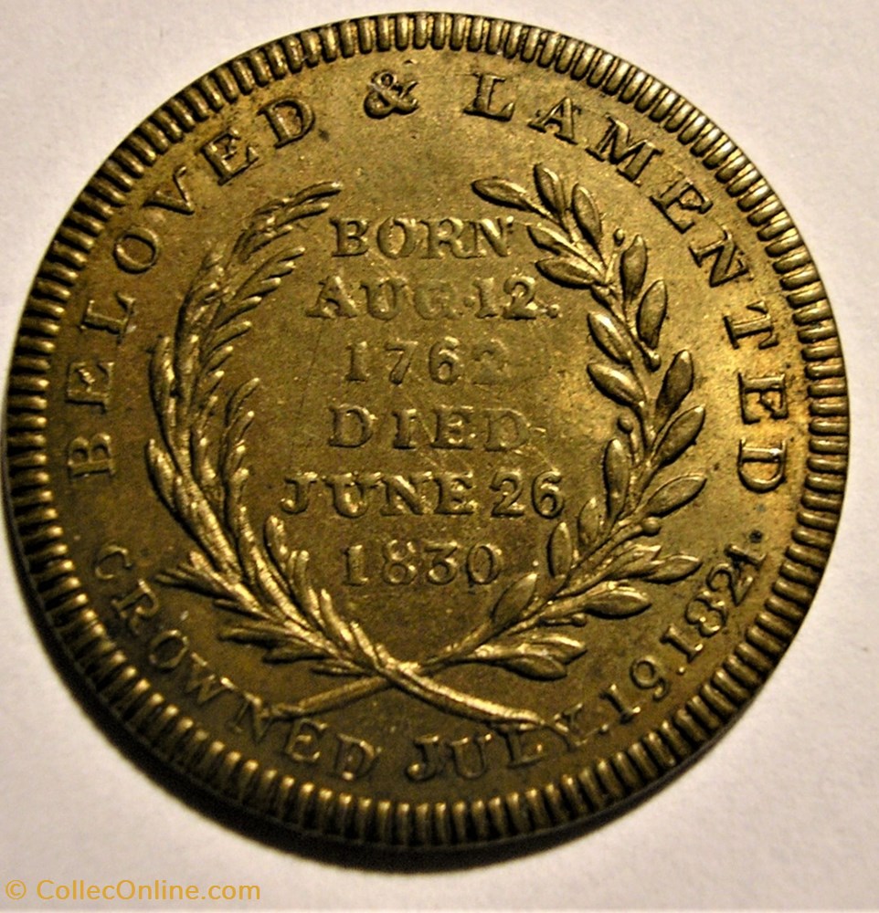George IV - 1830 Memorial Token - Great Britain 3 monnaies paranumismatique jetons poids george iv 1830 memorial token great britain