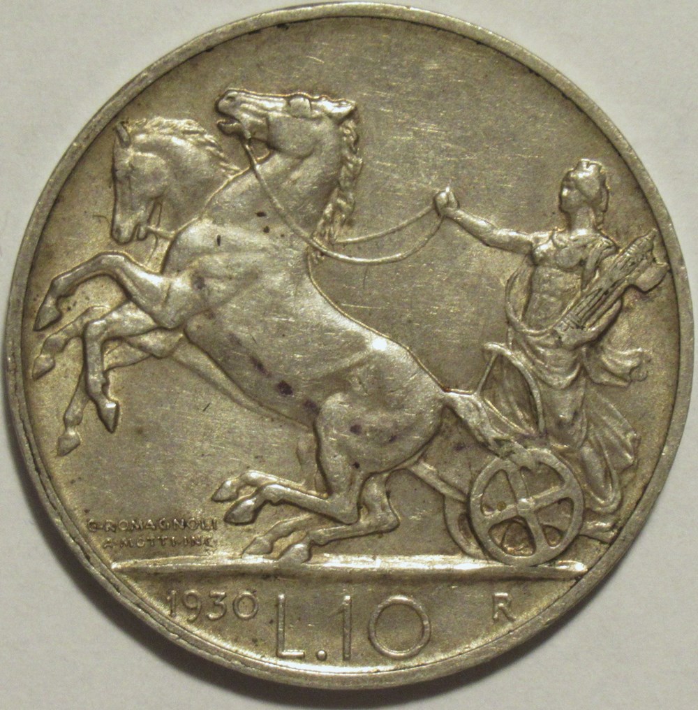 monnaies monde 1930 royaume italie 10 lire roma vittorio emanuele iii