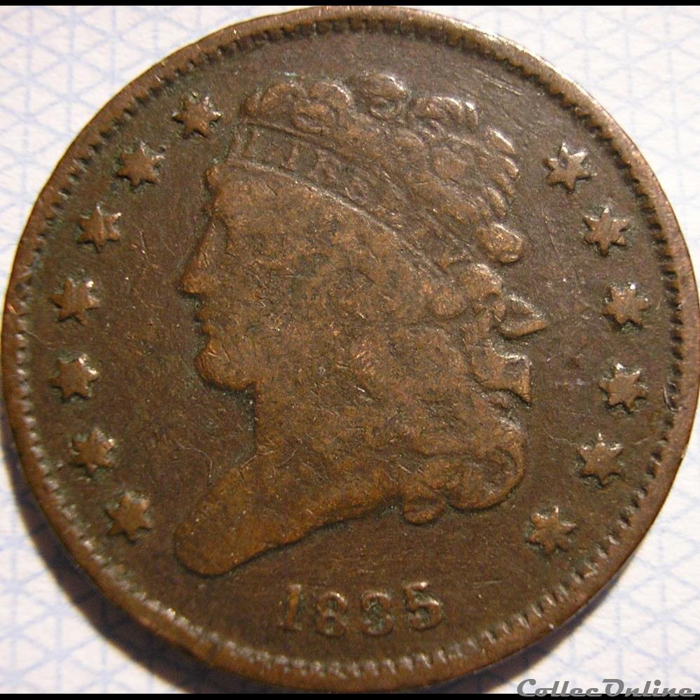 1835 Classic Head Half Cent 3 monnaie monde etat uni 1835 classic head half cent